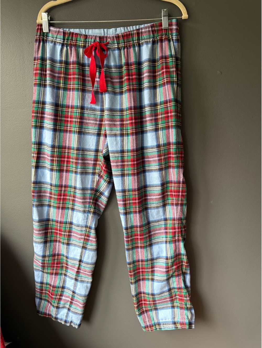 Lands’ End Cozy Blue Plaid Flannel Pajama Pants